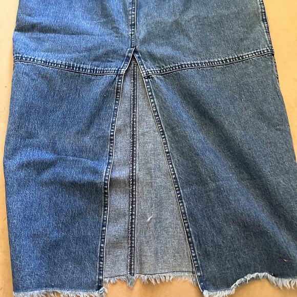 VTG Ralph Lauren Jeans Co Denim Pencil Midi Maxi Skirt 8 Hong Kong Cotton - Picture 9 of 9